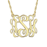 White gold Gold and Silver Script Monogram Pendant 1