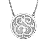 White gold Gold/Silver Round Monogram Pendant