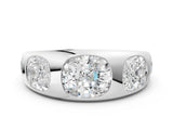 White gold Graduated Cushion Diamond Five-Stone Mens Band