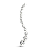 White gold Graduated Round Diamond Curved Bar Pendant with Prong Setting 1