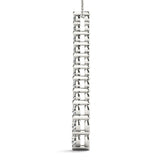 White gold Graduated Round Diamond Curved Bar Pendant with Prong Setting 2
