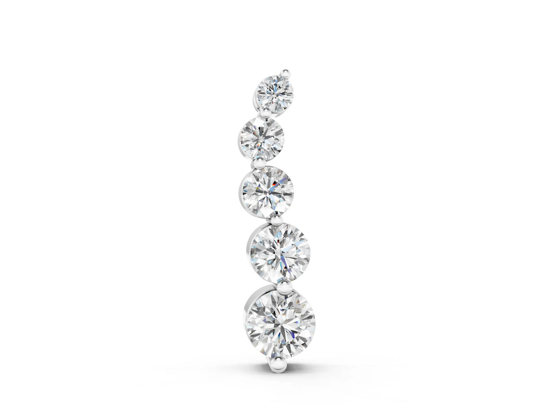 White gold Graduated Round Diamond Prong Set Pendant_3