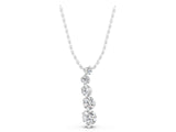 White gold Graduated Round Diamond Prong Set Pendant_4