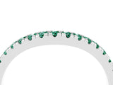 White gold Green Sapphire Pavé Curved Wedding Band_10