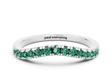 White gold Green Sapphire Pavé Curved Wedding Band_6
