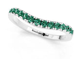 White gold Green Sapphire Pavé Curved Wedding Band_7