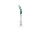 White gold Green Sapphire Pavé Curved Wedding Band_8