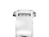 Platinum Half-Bezel 2.03 Carat E VVS1 Emerald Diamond Mens Ring with Channel-Set Round Shoulders