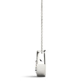 White gold Half Bezel Round Cut Diamond Pendant 2
