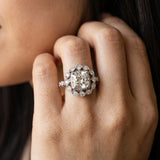 White gold Halo Cushion Cut Diamond Milgrain Band with Four-Prong Setting_27
