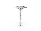 White gold Halo Fancy Blue Marquise -Cut Diamond Pave Band Milgrain Prong Setting Ring_57