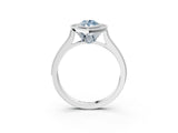 White gold Halo Fancy Blue Marquise -Cut Diamond Pave Band Milgrain Prong Setting Ring_58