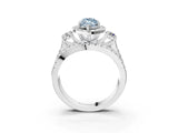White gold Halo Fancy Blue Marquise Cut Cut Split Shank Diamond Ring with Four-Prong Setting_3