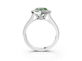 White gold Halo Fancy Green Heart -Cut Diamond Pave Band Milgrain Prong Setting Ring_38