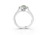 White gold Halo Fancy Green Marquise -Cut Diamond Pave Band Milgrain Prong Setting Ring_92