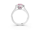 White gold Halo Fancy Pink Cushion -Cut Diamond Pave Band Milgrain Prong Setting Ring_58