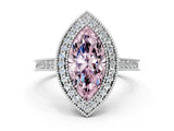 White gold Halo Fancy Pink Marquise -Cut Diamond Pave Band Milgrain Prong Setting Ring_55