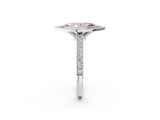 White gold Halo Fancy Pink Marquise -Cut Diamond Pave Band Milgrain Prong Setting Ring_57