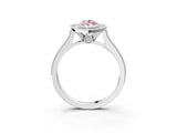 White gold Halo Fancy Pink Marquise -Cut Diamond Pave Band Milgrain Prong Setting Ring_58
