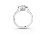 White gold Halo Fancy Pink Pear -Cut Diamond Pave Band Milgrain Prong Setting Ring_58