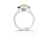 White gold Halo Fancy Yellow Asscher -Cut Diamond Pave Band Milgrain Prong Setting Ring_59