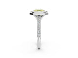 White gold Halo Fancy Yellow Asscher -Cut Diamond Pave Band Milgrain Prong Setting Ring_60