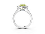 White gold Halo Fancy Yellow Heart -Cut Diamond Pave Band Milgrain Prong Setting Ring_58