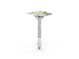 White gold Halo Fancy Yellow Marquise -Cut Diamond Pave Band Milgrain Prong Setting Ring_37
