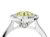 White gold Halo Fancy Yellow Round -Cut Diamond Pave Band Milgrain Prong Setting Ring_34