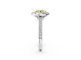 White gold Halo Fancy Yellow Round -Cut Diamond Pave Band Milgrain Prong Setting Ring_36