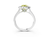 White gold Halo Fancy Yellow Round -Cut Diamond Pave Band Milgrain Prong Setting Ring_37