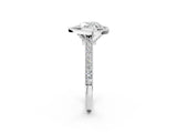 White gold Halo Heart-Cut Diamond Pave Band Milgrain Prong Setting Ring_51