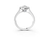 White gold Halo Marquise-Cut Diamond Pave Band Milgrain Prong Setting Ring_52