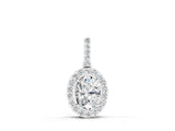 White gold Halo Oval Diamond Pendant with Prong Setting_12