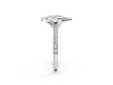 White gold Halo Pear-Cut Diamond Pave Band Milgrain Prong Setting Ring_104