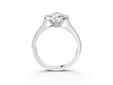 White gold Halo Pear-Cut Diamond Pave Band Milgrain Prong Setting Ring_115