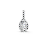 White gold Halo Pear Cut Diamond Pendant with Prong Setting_3