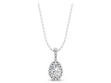 White gold Halo Pear Cut Diamond Pendant with Prong Setting_4