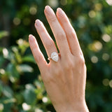 White gold Halo Pear Cut Solitaire Diamond Ring with Prong Setting_6