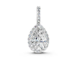 White gold Halo Pear Diamond Pendant with Prong Setting_8