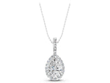 White gold Halo Pear Diamond Pendant with Prong Setting_9