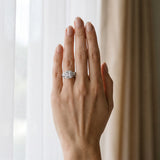 White gold Halo Princess Cut Split Shank Diamond Ring with Four-Prong Setting_21