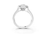 White gold Halo Radiant-Cut Diamond Pave Band Milgrain Prong Setting Ring_52