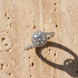 White gold Halo Round Cut Twisted Band Pavé Setting Ring_27