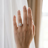 White gold Halo Round Diamond Pave Band Prong Setting Ring_6