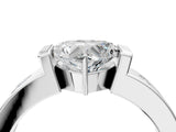 White gold Heart Brilliant Channel-Set Diamond Ring with Bezel Prong Setting_18