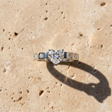 White gold Heart Brilliant Channel-Set Diamond Ring with Bezel Prong Setting_9