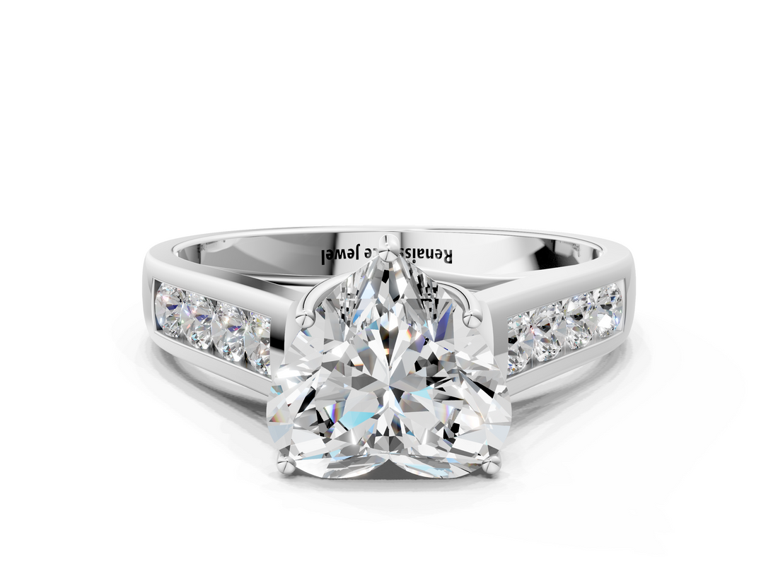 White gold Heart Brilliant Channel-Set Solitaire Ring with Four-Prong Setting_20