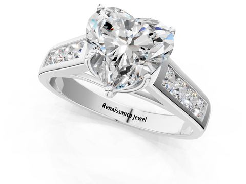 White gold Heart Brilliant Channel-Set Solitaire Ring with Four-Prong Setting_20