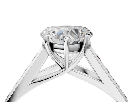White gold Heart Brilliant Channel-Set Solitaire Ring with Four-Prong Setting_23